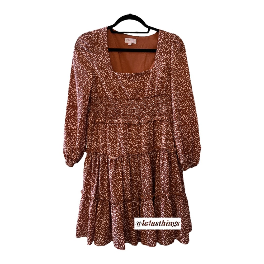 Pink Lily Printed Rust Dress